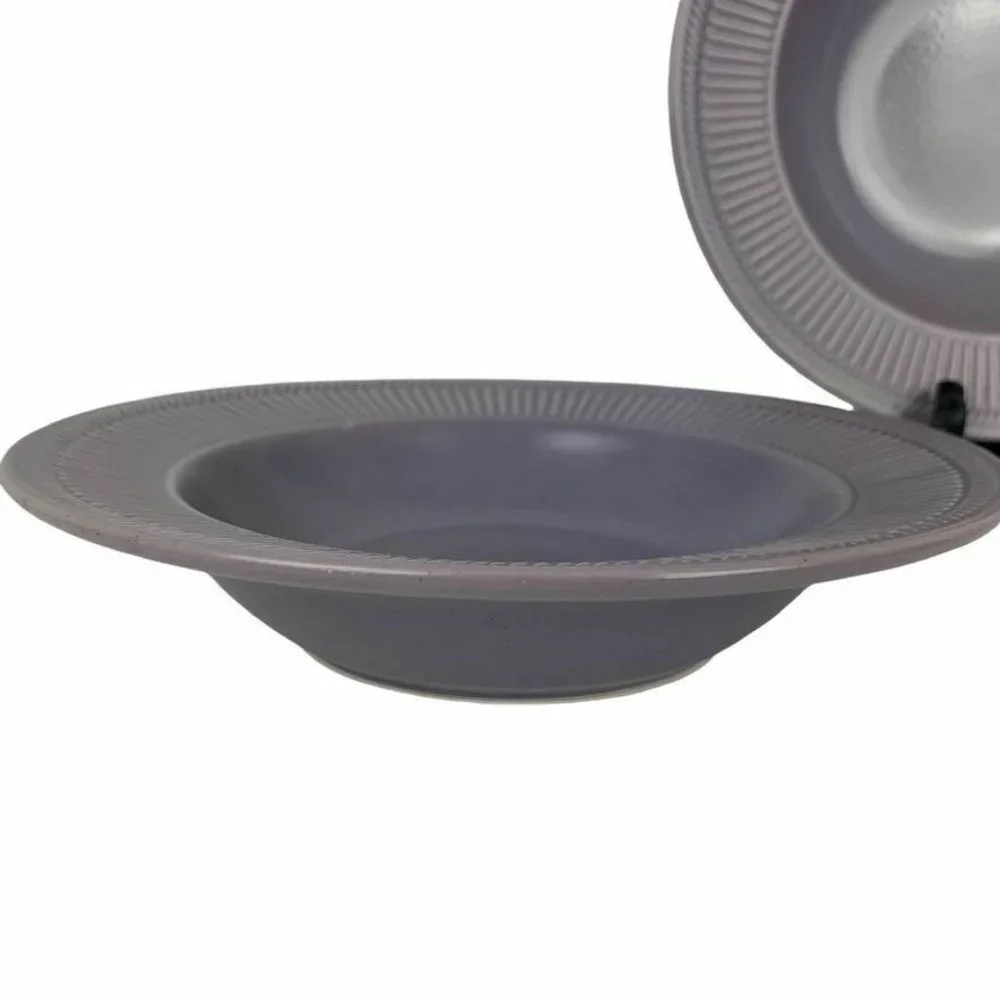 Tabletops Unlimited Venezia Coupe Soup Bowls Set of‎ 2 Speckled Lavender Ribbed